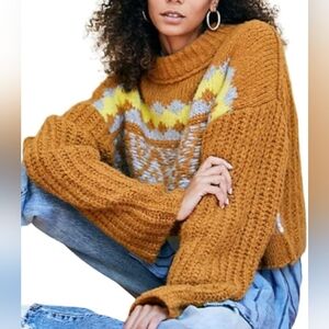 Free People NWT Alpine Pullover Cinnamon Toast Combo Size XS